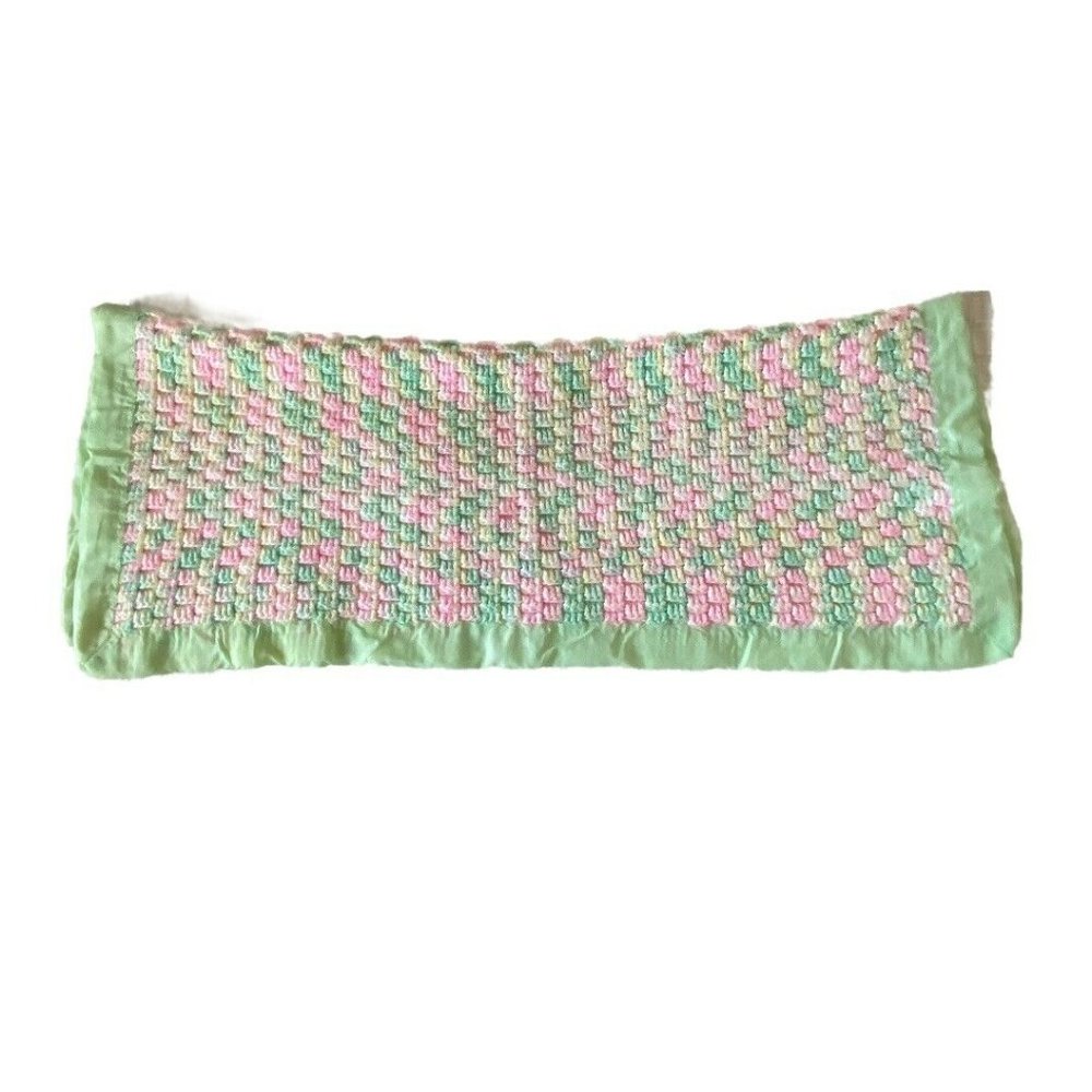 Afghan blanket Vtg Handmade Crochet baby throw - Picture 4 of 8